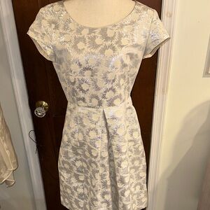 MaxMara Weeknd Cream and Silver Design Dress